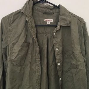 Deep green button up